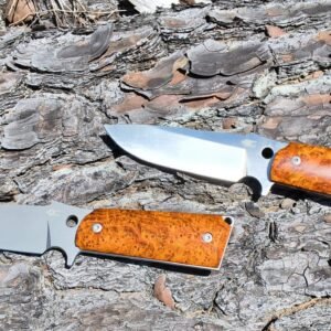 Custom Handcrafted Fixed Blade Knife with Chittum Burl Handle