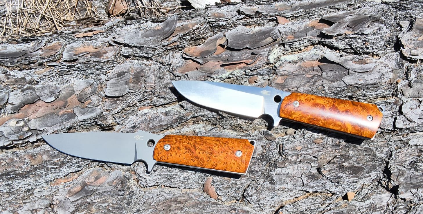 Custom Handcrafted Fixed Blade Knife with Chittum Burl Handle Custom Handcrafted Fixed Blade Knife with Chittum Burl Handle